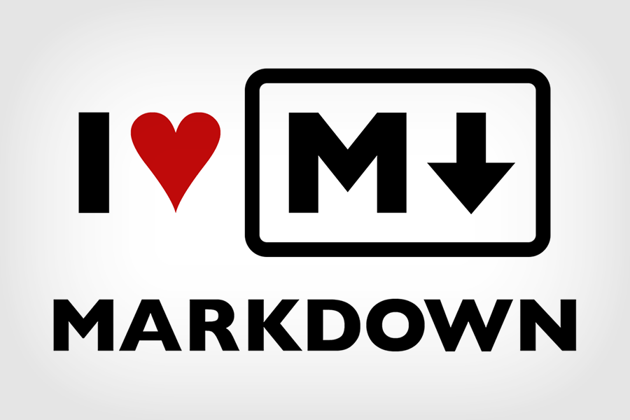 IMAGEM: uma frase contendo os dizeres: “I love Markdown”.